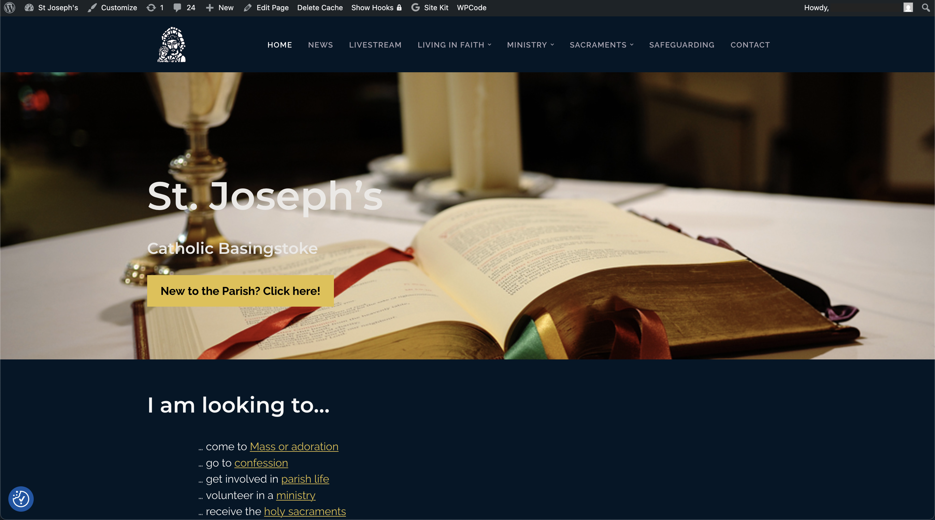 A parish Wordpress Site by Calum.